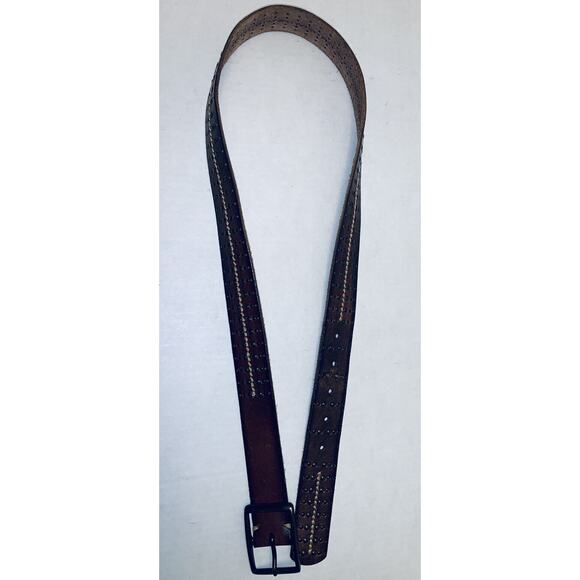 American Eagle Outfitters Unisex M Belt Brown Leather 1 3/8" Wide BOHO Western - Picture 3 of 8